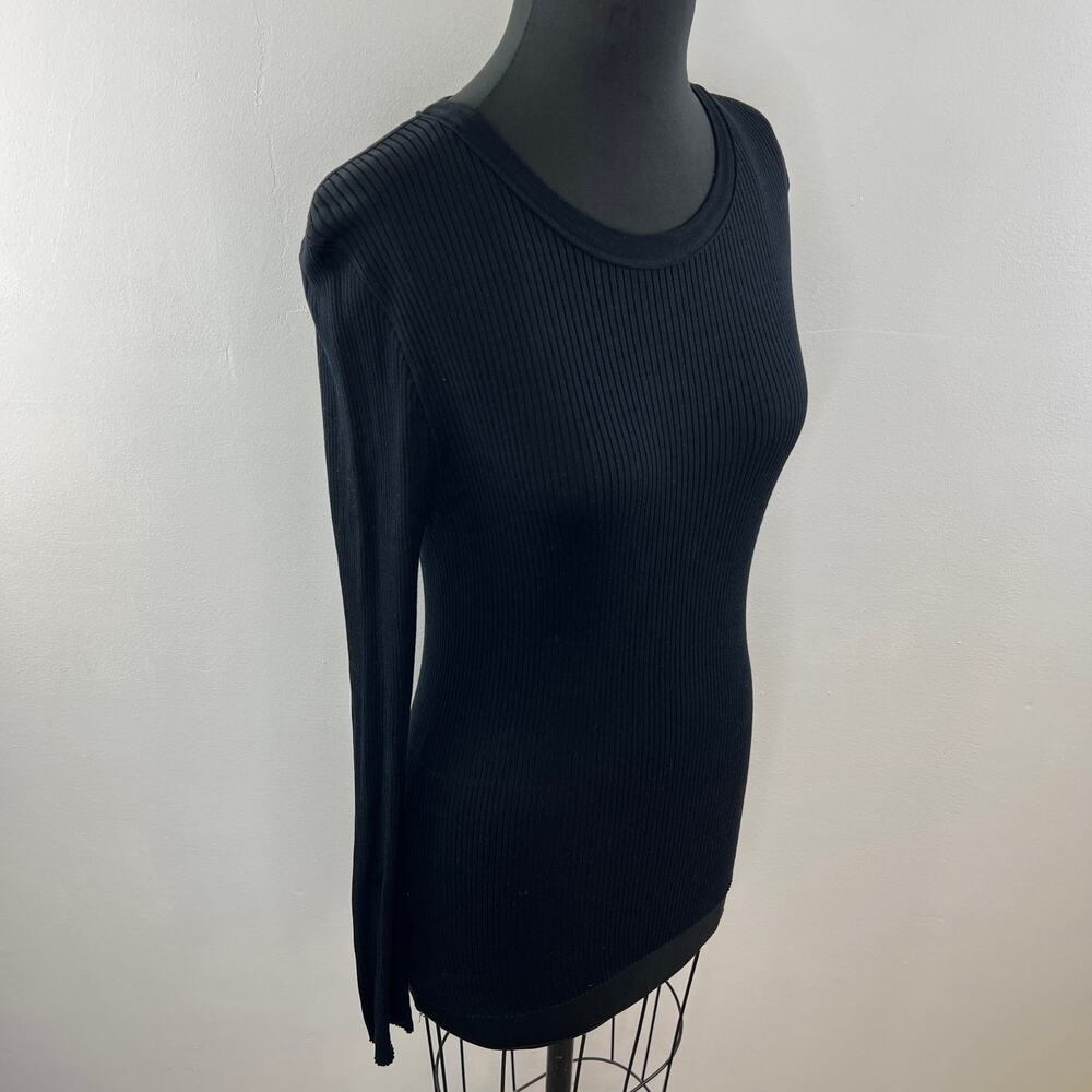 HUGO by Hugo Boss Black Ribbed Long Sleeve Round Neck Pullover Sweater Size M - Picture 4 of 6